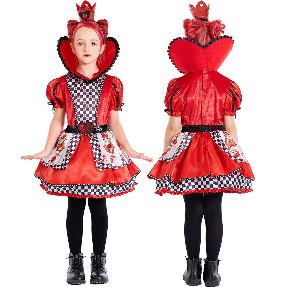 Queen of Hearts Cosplay Costume Alice in Wonderland Halloween Dress