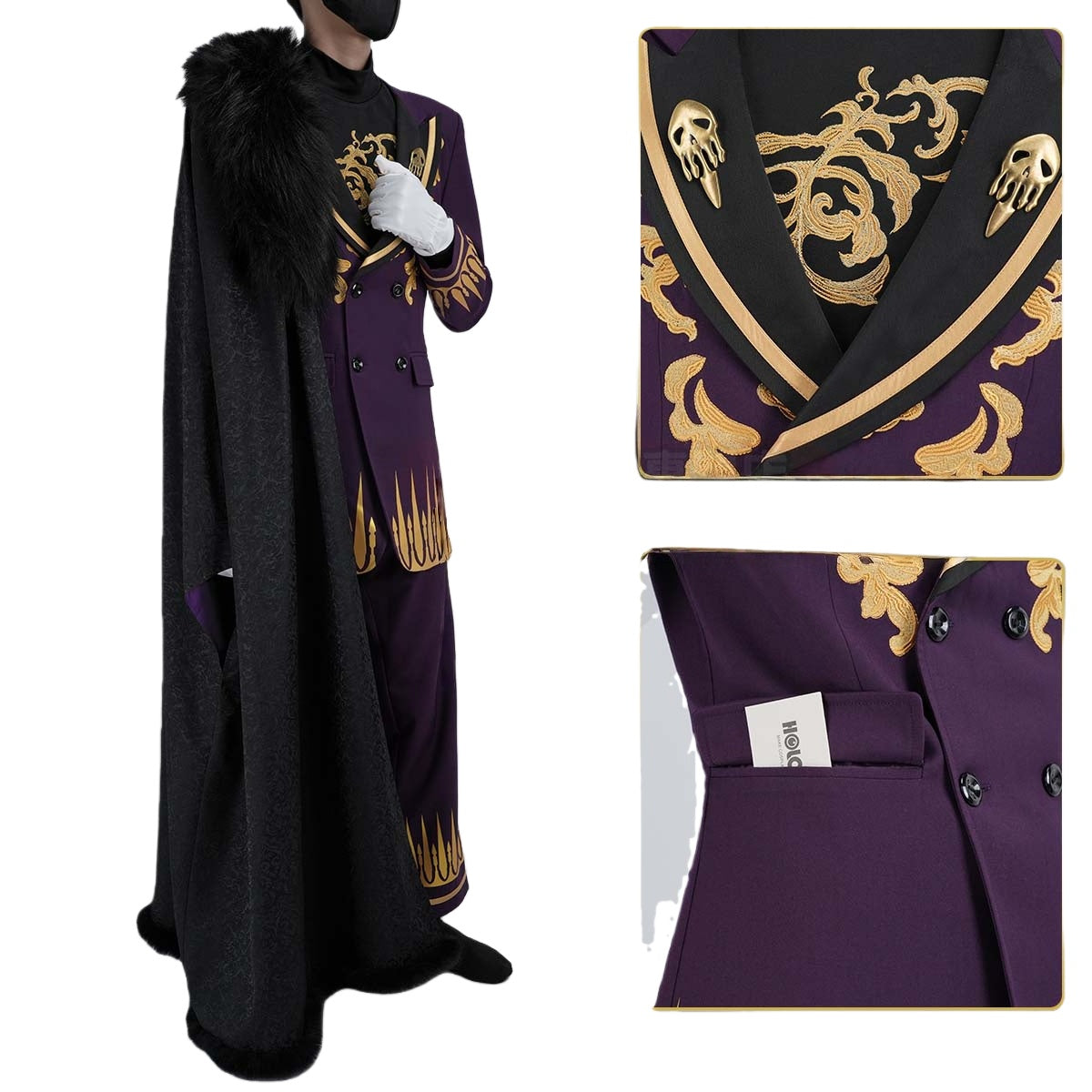 Tokyo Revengers AU Gray Valley Orchid Cosplay Costume with Fur Collar - Complete Cospaly Outfit for Anime Conventions - Halloweez