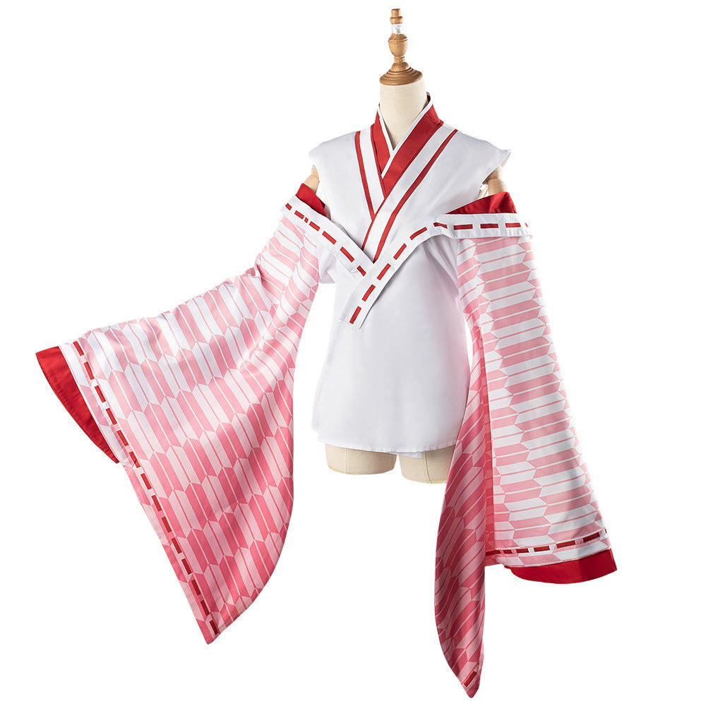 VTuber Nakiri Ayame Shrine Maiden Cosplay Costume Anime Outfit for Streamers - Halloweez