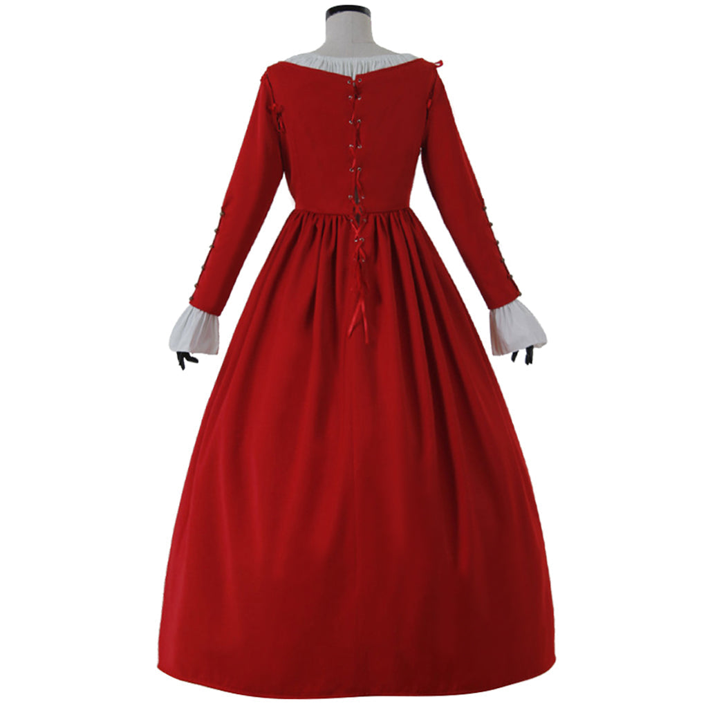 Vestido de noche de princesa victoriana renacentista rojo para mujer para carnaval y fiestas temáticas