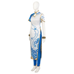 Halloweez Chun-Li Cosplay Jumpsuit with Cheongsam Inspired from Street Fighter