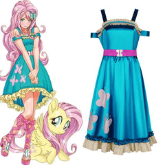 Fluttershy My Little Pony Cosplay Costume Elegant Dress for Stage Performance - Halloweez