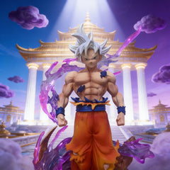 Premium Glowing Goku Statue with Ultra Instinct Mastery - Dragon Ball Z Collectible