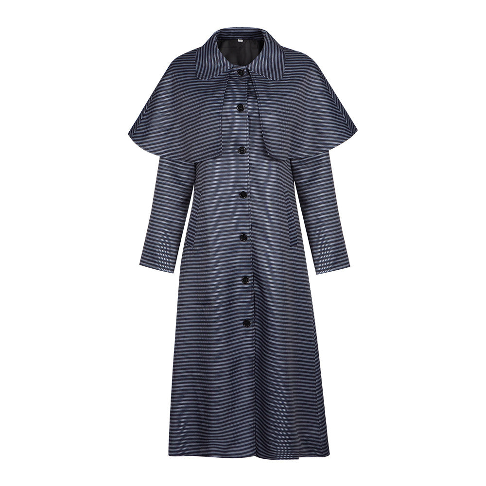 Wednesday Addams Cosplay Costume - The Addams Family TV Show Wednesday Coat Cloak Halloween Performance Outfit
