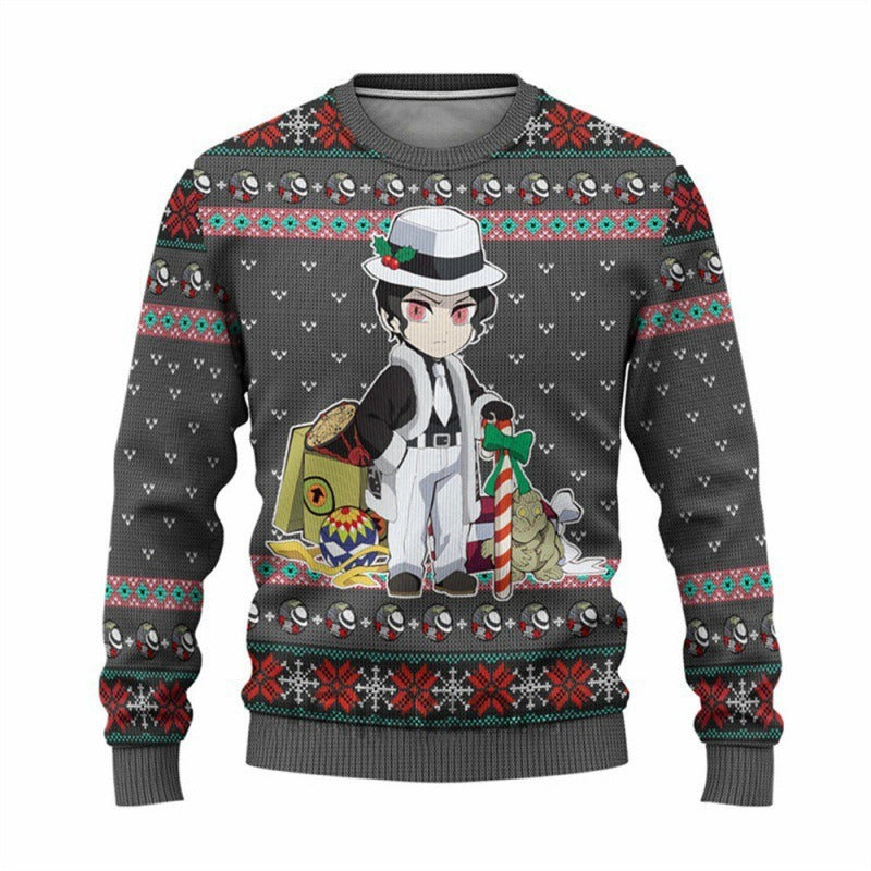 New Demon Slayer 3D Print Casual Loose Fit Christmas Sweatshirt - Halloweez