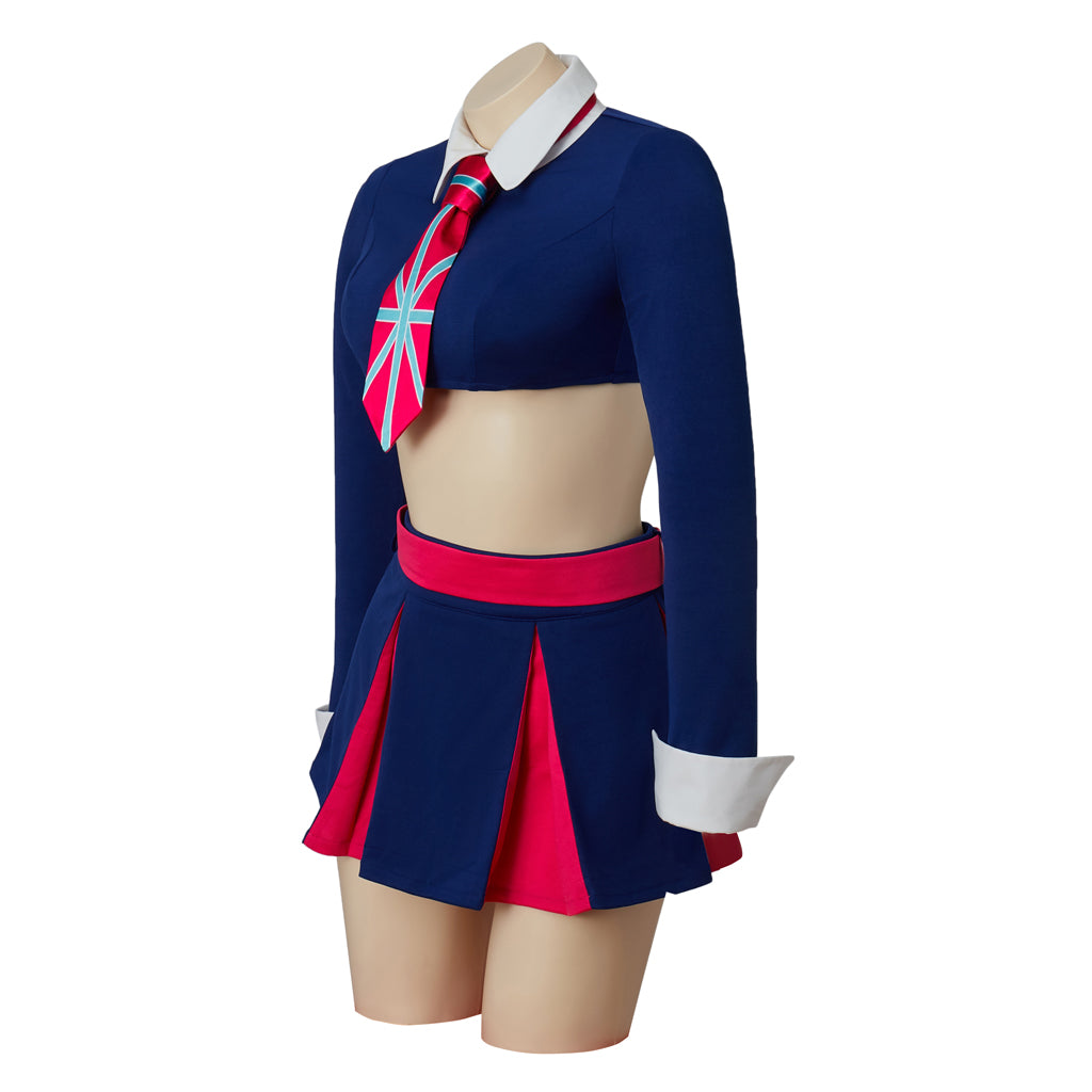 Kawaii Cheer Squad Look: Cheerleader Crop Top and Skirt Set