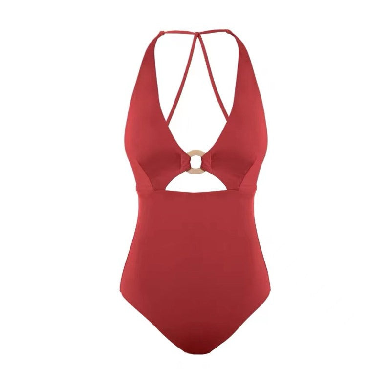 Rainbow Series Dopamine One-Pieces Swimsuit, Celebrity-inspired style  Blue Backless Slim Bathing Suit, Sexy Micro Bikini Tankini for Beach Hot Spring - Halloweez