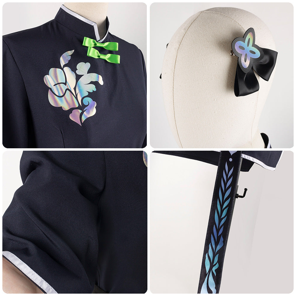 Blue Sunohara Shun Anime Cosplay Female Cheongsam - Blue Archive Cosplay Costume - Halloweez