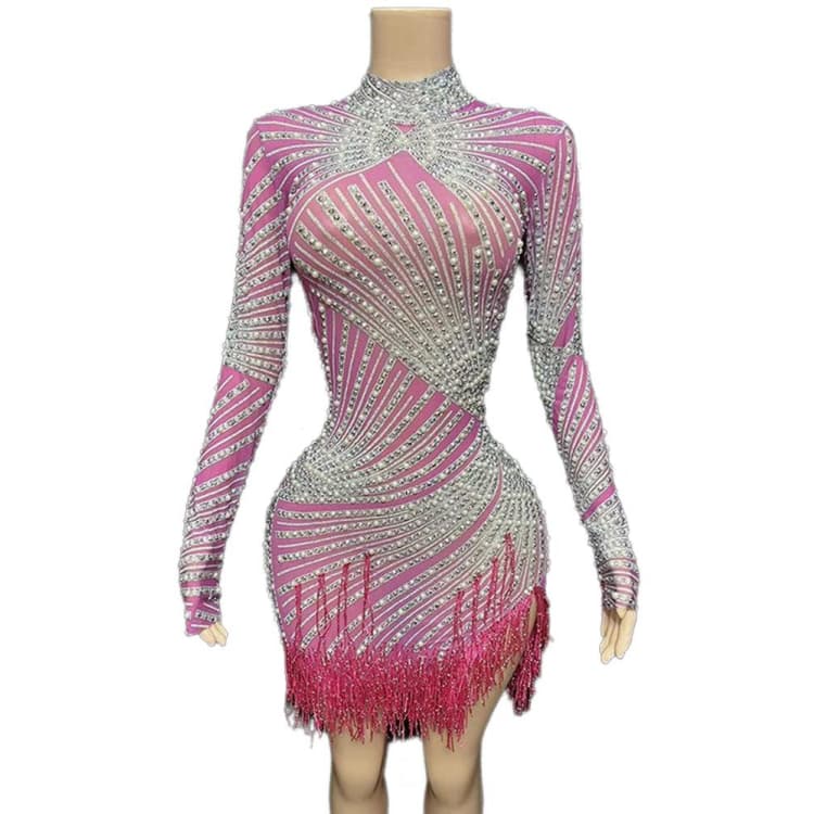 Mesh Shiny Crystal Mother of the Bride Dress Wedding Party Evening Gown Blue Cosplay Costume - Halloweez