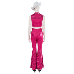 Halloweez Barbie Cosplay - Retro 70s 80s Hippie Disco Pink Cowgirl Outfit for Events