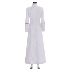 Robe de prêtre blanche élégante pour femme - Vêtements de prêtre d'inspiration médiévale