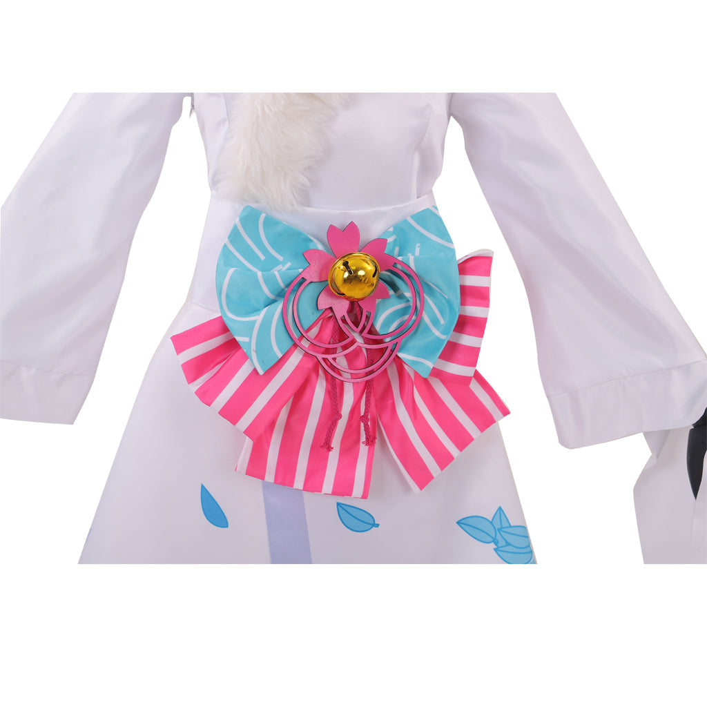 Halloweez Spirit Blossom Ahri Super Transform Cosplay Costume Adult Custom-Made White Suit Dress - Halloweez