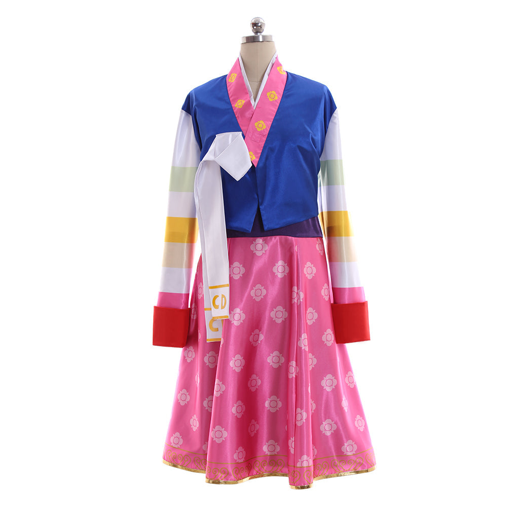 Costume de cosplay D.Va d'Halloween - Tenue de style Hanbok coréen pour filles - Parfait pour les événements de cosplay de jeux