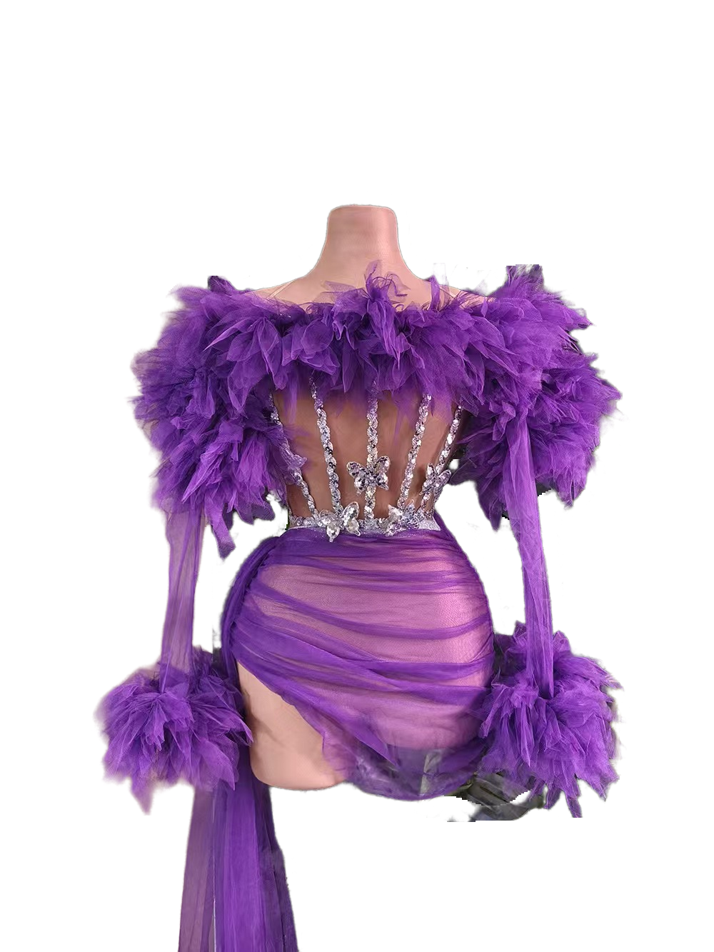Nightclub Party Dress - Fluorescent Green Performance Costume for Club, Bar, Singer, Model, Birthday Party, Cosplay - Halloweez