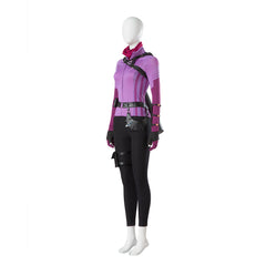 Costume de cosplay Hawkeye de Kate Bishop pour femme, ensemble complet de héros avec manteau de combat et accessoires