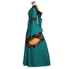 Elegant Green Renaissance Victorian Dress Gown for Adult Fantasy Parties and Cosplay