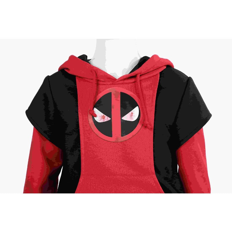 Halloweez Deadpool 3 Wade Winston Wilson Cosplay Hoodie Suit for Kids & Adults