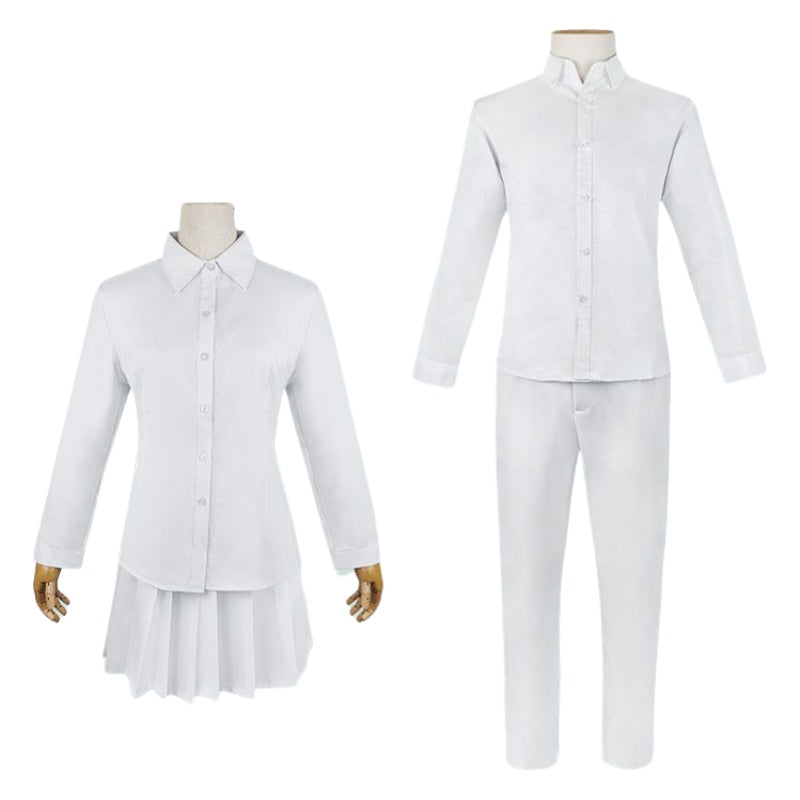 The Promised Neverland Cosplay Costume Emma Norman Ray White Shirt Set Anime Daily Wear - Halloweez
