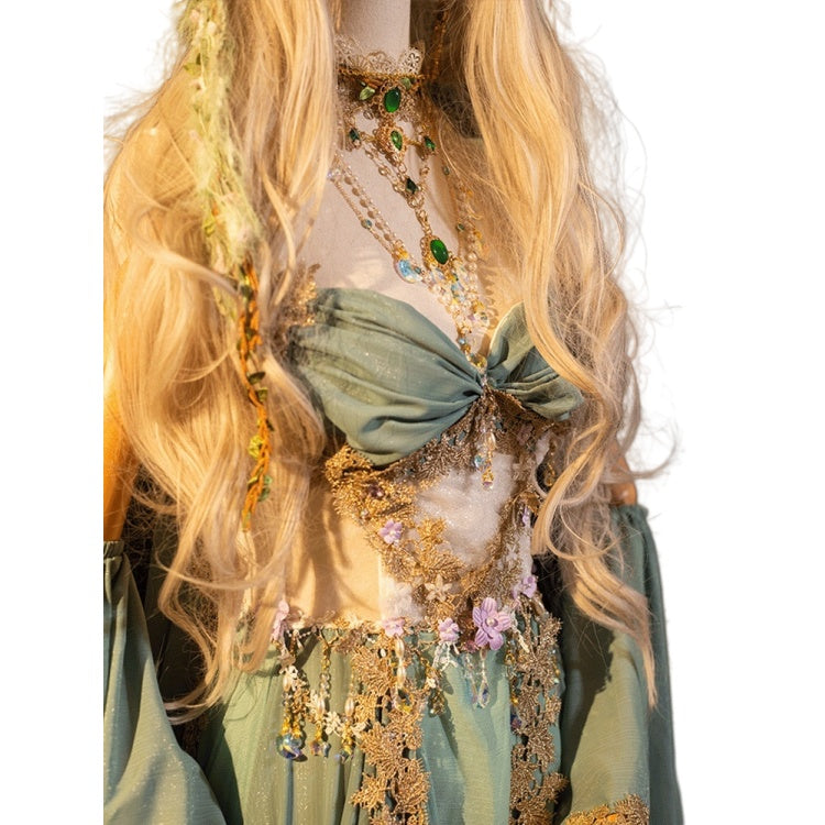 Original Handmade European and American Mythological Elf Theme Performance Dress, Western Style Princess Outfit - Halloweez