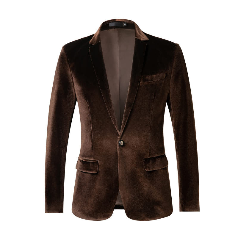 Men's Velvet Slim Fit Blazer Jacket - Formal Suit for Cosplay & Casual Wear - Youth Fashion Outerwear - Halloweez