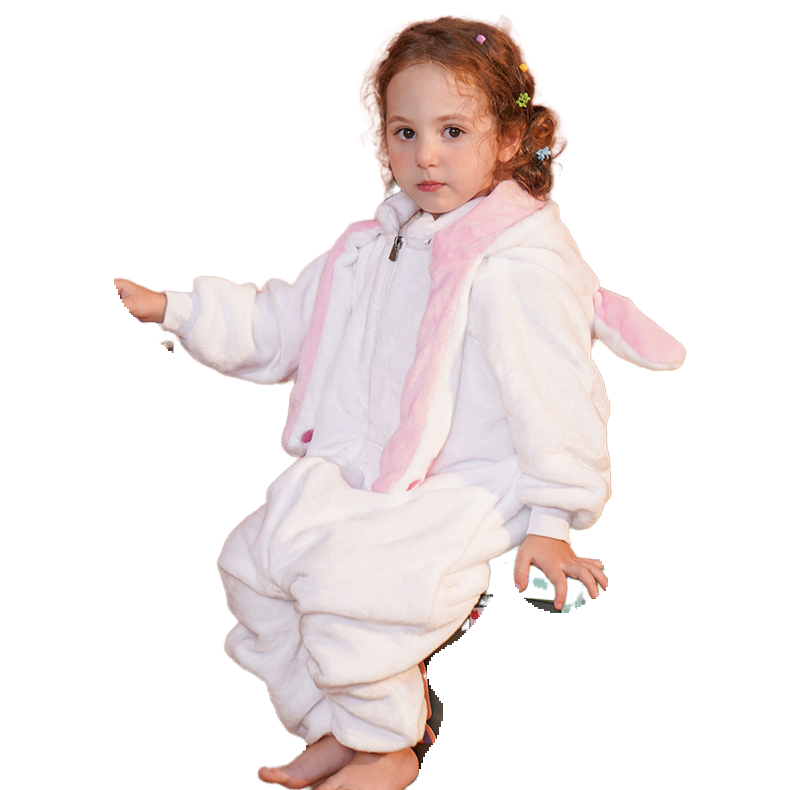 Kids Pikachu Onesie Pajamas Flannel Cosplay Costume with Removable Hood and Moving Ears for Boys Girls Halloween Christmas - Halloweez