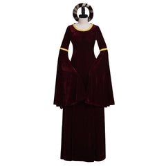 Robe Renaissance rouge foncé élégante pour Halloween pour cosplay et événements spéciaux