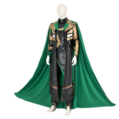 Premium Halloween Loki Cosplay Outfit, Battle Suit with Damaged Jumpsuit, Armor, and Helmet by Halloweez