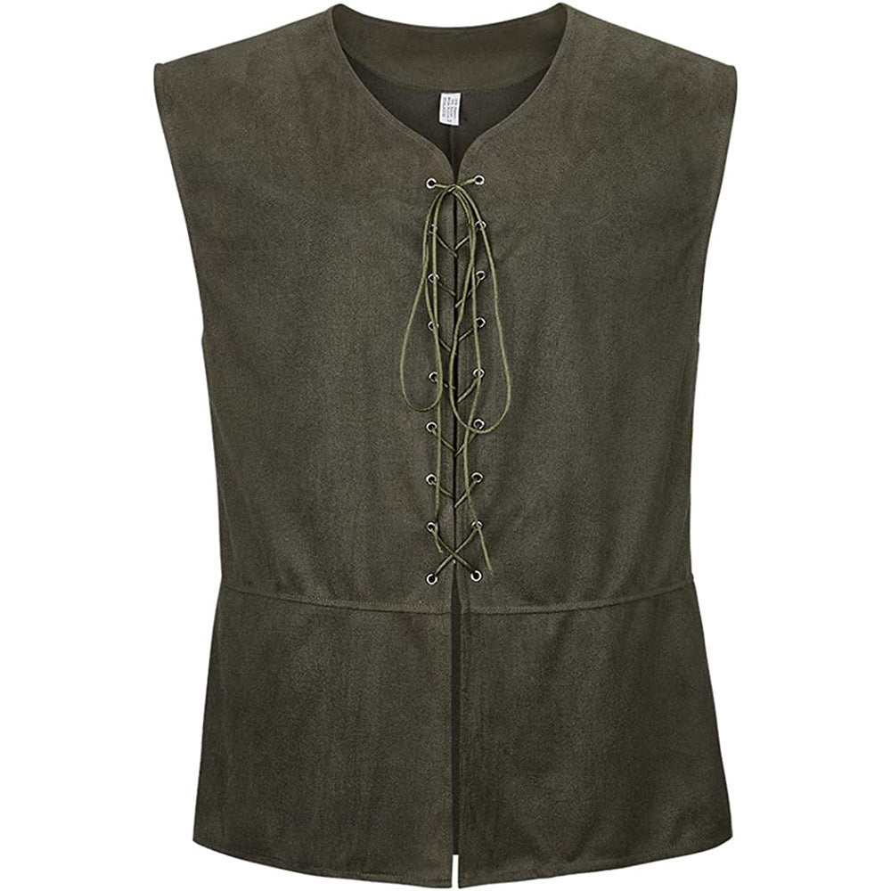 Medieval Renaissance Pirate Gothic Steampunk Lace-up Vest for Cosplay - Halloweez