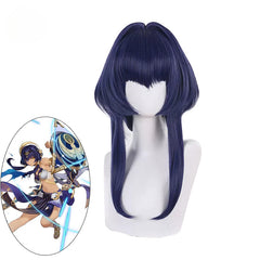 Halloweez Candace Cosplay Wig - Straight Dark Blue Purple Synthetic Hair for Women - Halloweez