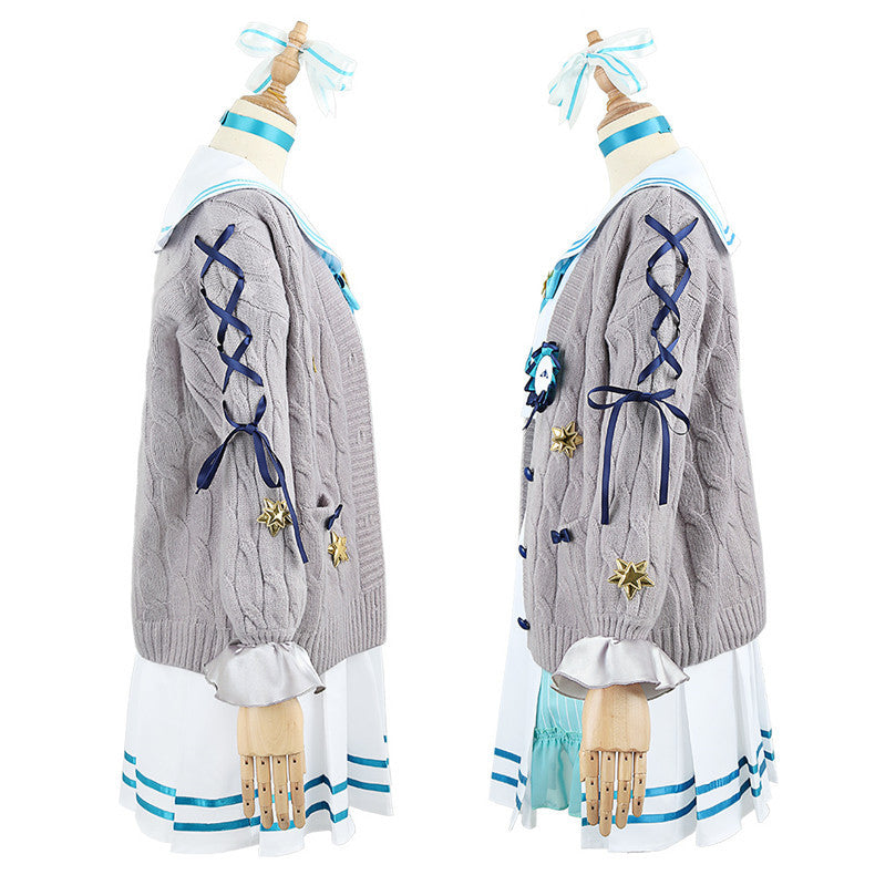 Rainbow VTuber Hoshimachi Suisei Anniversary Anime Costume Set Sweater Coat Version - Halloweez