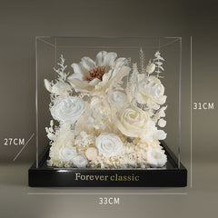 Everlasting White Bliss - Exquisite Preserved Flower Gift Box by Halloweez