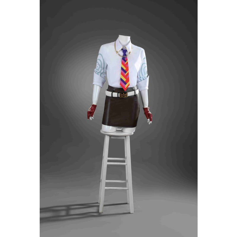 Halloweez Valorant Cosplay Costume - Women’s Uniform Shirt Vest Skirt Set for Halloween Party