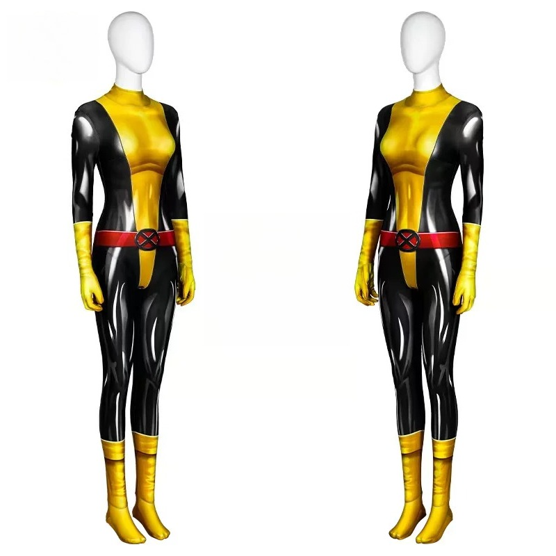 Marvel X-Men Shadowcat Comic Version Jumpsuit, Kitty Pryde Female Cosplay Tight Bodysuit, Halloween Carnival Comic-Con Costume - Halloweez