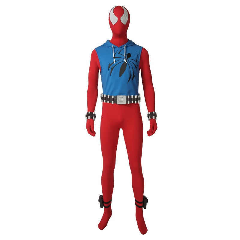 Halloweez Scarlet Spider Ben Reilly Cosplay Costume - Premium Spider-Verse Suit