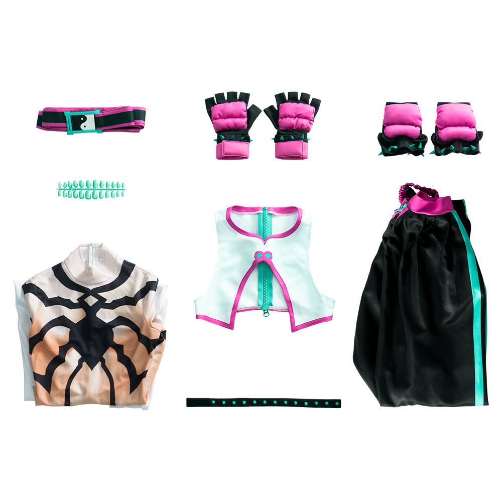 Disfraz de cosplay exclusivo de Juri Han de Street Fighter VI: conjunto premium para entusiastas