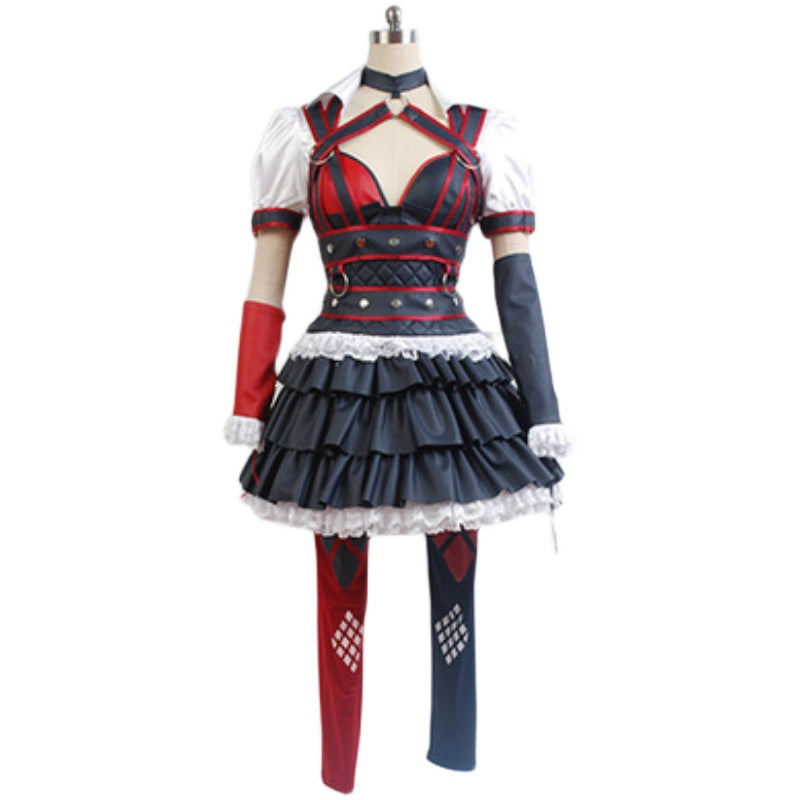 Batman Arkham Asylum Harley Quinn Cosplay Costume for Women - Joker Girl Outfit - Halloweez