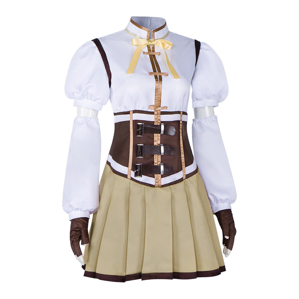 Magical Girl Madoka Cosplay Mami Tomoe Battle Costume Halloween Anime Role Play Set