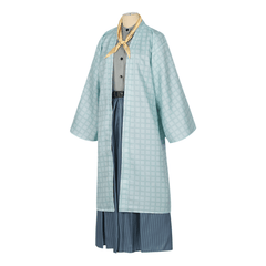 Demon Slayer Cosplay Costume Tokito Muichiro Kimono Wig Accessories Full Set Role Play Outfit Halloween Anime Cosplay - Halloweez