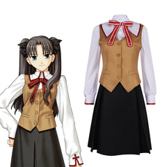 Fate/stay night Sakura Matou & Rin Tohsaka Cosplay Costume Anime School Uniform