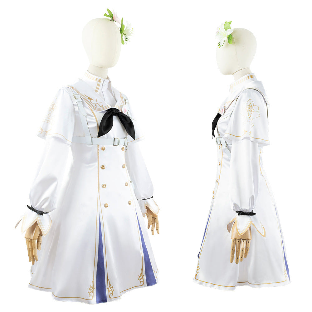 Blue Archive Ako Tendo Cosplay Costume White Dress Anime Cosplay Outfit - Halloweez