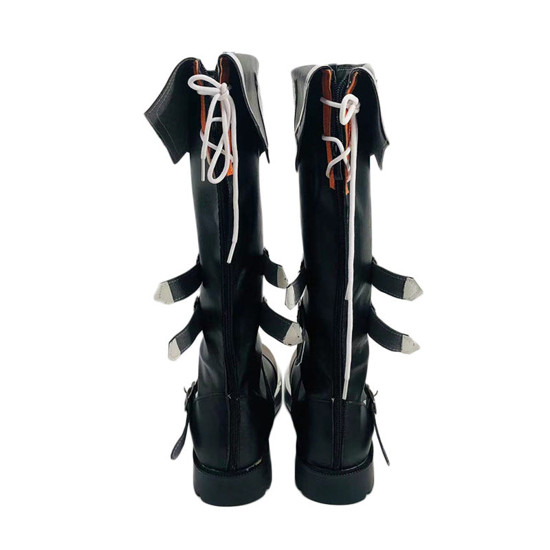 Genshin Impact Diluc Crimson Dawn Cosplay Shoes for Anime Conventions - Halloweez