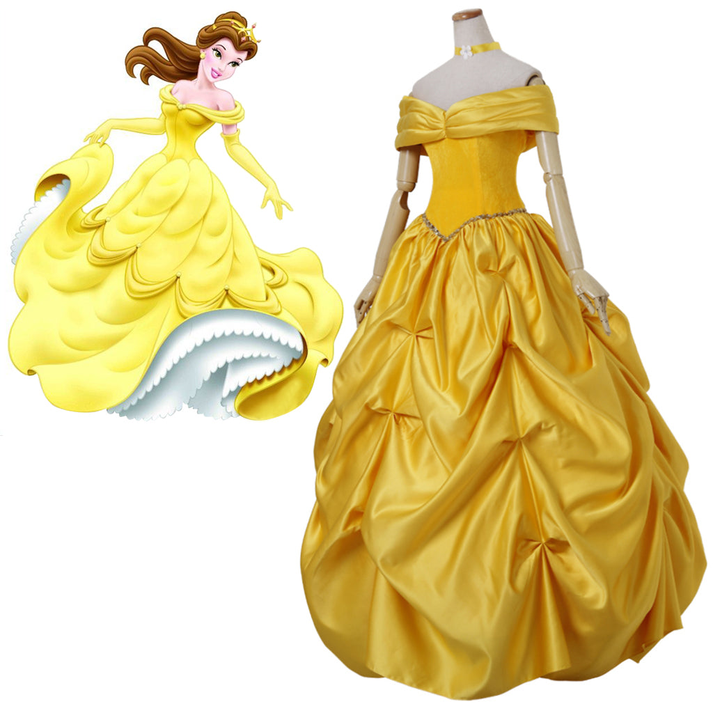 Costume de cosplay Belle pour Halloween | Robe de princesse Disney enchanteresse pour Halloween et cosplay