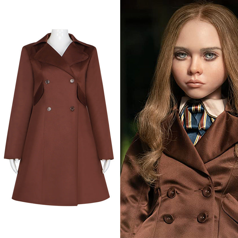 M3GAN/Meghan Cosplay Costume Adult & Kids Dress Coat Trench Same as American Movie - Halloweez