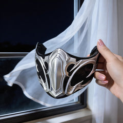 Mortal Kombat Sub-Zero Half Face Mask Cos Prop for Halloween & Photoshoot