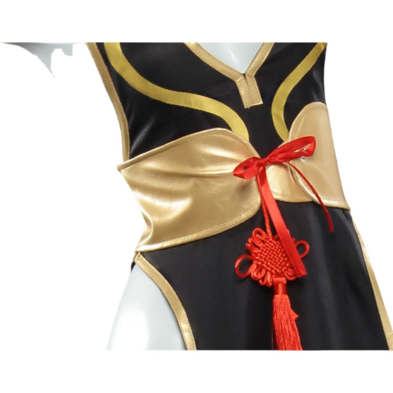 Street Fighter Chun-Li Game Anime Beauty Girl Chun-Li Battle Suit Cosplay Black Cheongsam - Halloweez