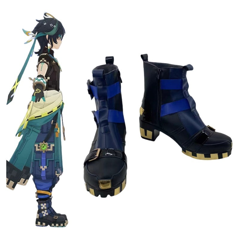 1393 Genshin Impact Tartaglia (Childe) Cosplay Shoes for Anime Conventions and Performances - Halloweez