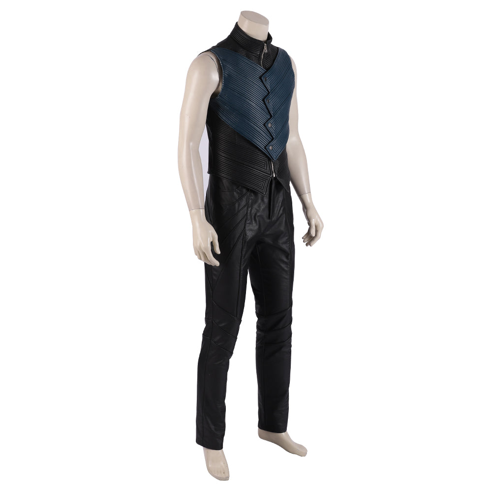 Premium Devil May Cry 5 Vergil Deluxe Cosplay Costume Full Set with Coat and Yamato - Halloweez