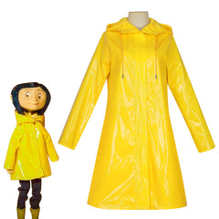 Coraline Cosplay Costume Caroline Full Set Yellow Raincoat Halloween Performance Suit for Women