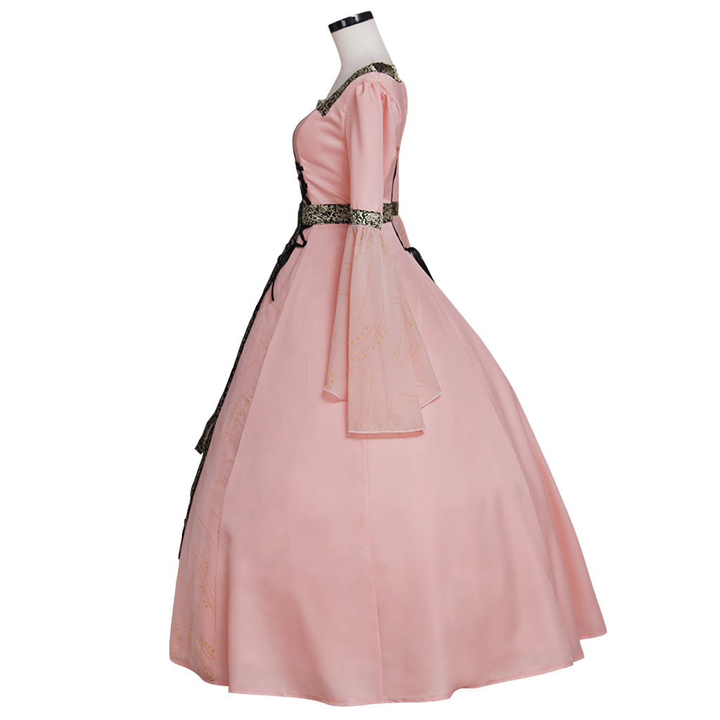 Elegant Pink Renaissance Tudor Wedding Ball Gown Dress Costume by Halloweez