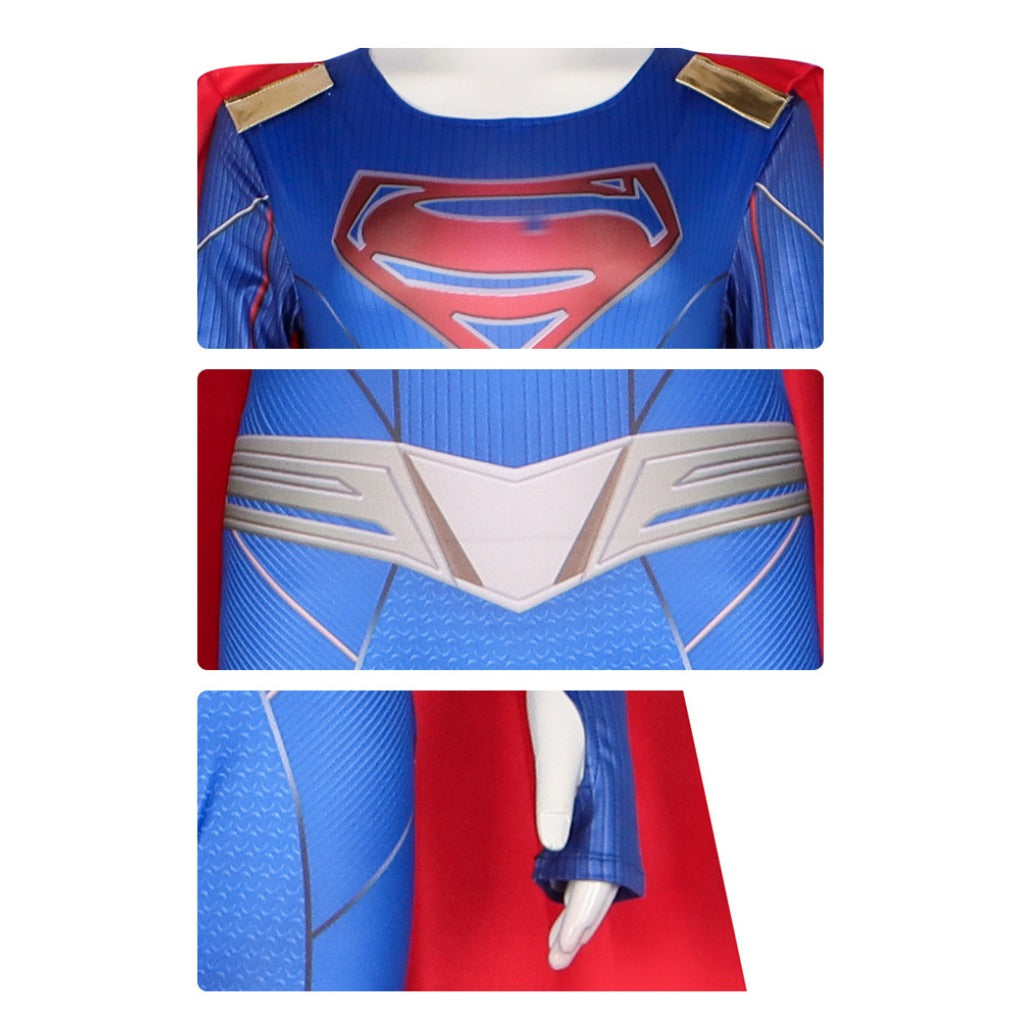 Superman & Lois Cosplay Costume - Superman Bodysuit with Cape for Halloween